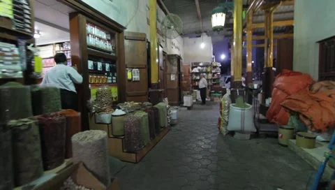 Dubai Souk By Night Stock Footage 1104009