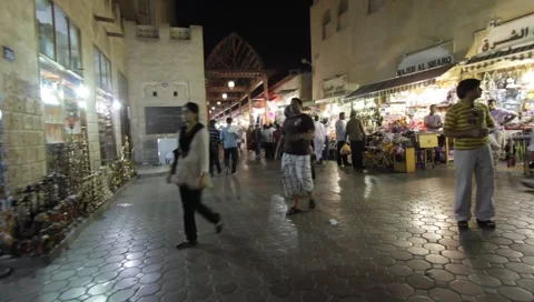 Dubai Souk By Night Stock Footage 1104056