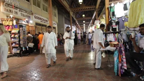 Dubai Souk By Night Stock Footage 1104080