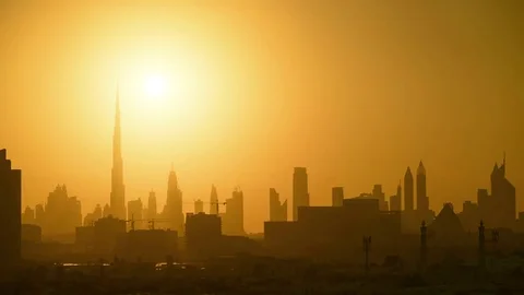 DUBAI Sunset Skyline 動画素材 81807338