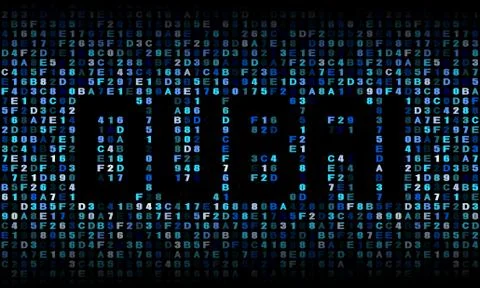 Dubai text on hex code illustration Stock Illustration