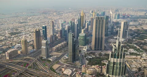 Dubai time lapse at sunset Stock Footage 172375462