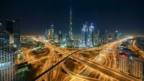DUBAI Timelapse Skyline Stock Footage 81807087