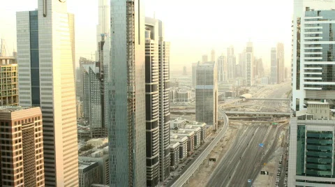 Dubai timelapse sunset to night Stock Footage