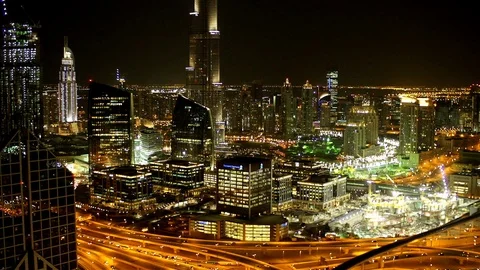 Dubai traffic at night Stock Footage 104490123