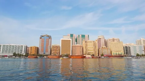 Dubai, UAE - 16th january, 2026: timelapse historic Deira waterfront at Dub.. Stock Footage 331193051