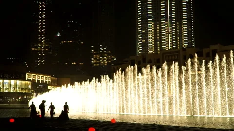 DUBAI, UAE - 19 MARCH 2018 : Dubai Water Fountain near Burj Khalifa. Video stock 89735180