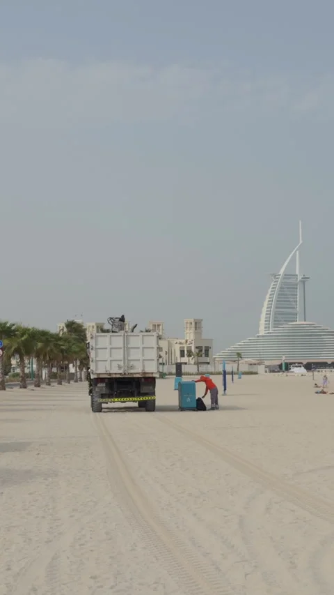 Dubai, UAE - 2024 August 18: Environment Clean Beach Initiative Dubai Stock Footage 283367239