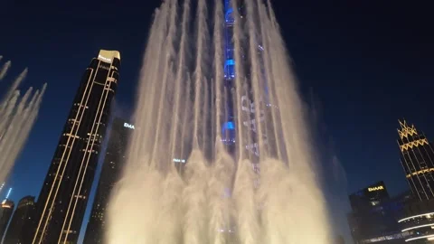 Dubai, UAE, 21 June 2026 - Burj Khalifa Night Lights and Fountain Water Show Stock Footage 337418362