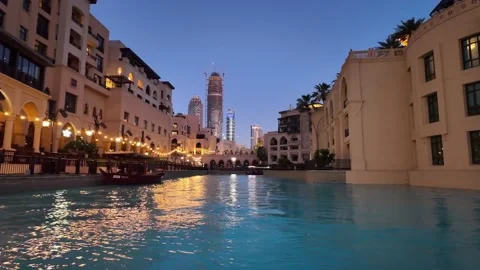 Dubai, UAE - 23 June 2026: Downtown skyline with Burj Khalifa and UAE flag Stock Footage 337500539