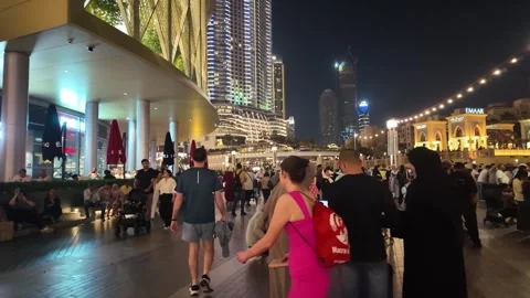 Dubai, UAE - 23 June 2026: Burj Khalifa and Dubai Mall urban architectural .. Stock Footage 337509575