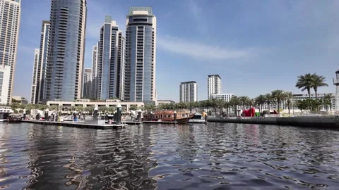 Dubai, UAE - 24 June 2026: Scenic architectural and maritime views of Dubai.. Stock Footage 337538194