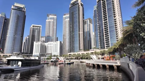 Dubai, UAE - 24 June 2026: Scenic architectural and maritime views of Dubai.. Stock Footage 337538376