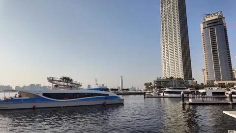 Dubai, UAE - 24 June 2026: Scenic architectural and maritime views of Dubai.. Stock Footage 337538397