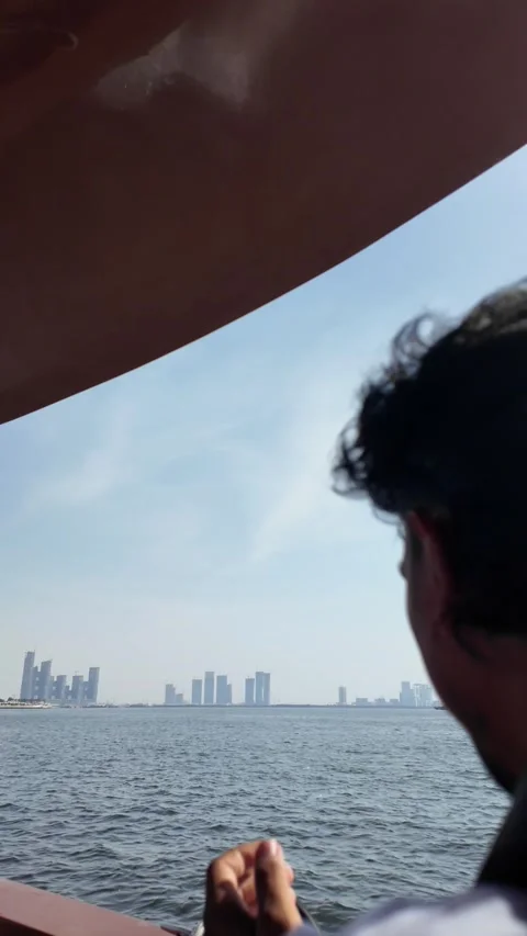 Dubai, UAE - 24 June 2026: Sunset and evening atmosphere at Dubai Creek wat.. Stock Footage 337547375