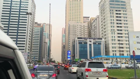 Dubai, UAE - 27th october, 2025: passengers pov Heavy morning traffic conge.. 動画素材 328804474