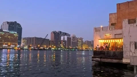 Dubai, UAE, 28.05.2025. Al Seef Dubai Creek historical heritage Area or Dubai Stock Footage 317893907