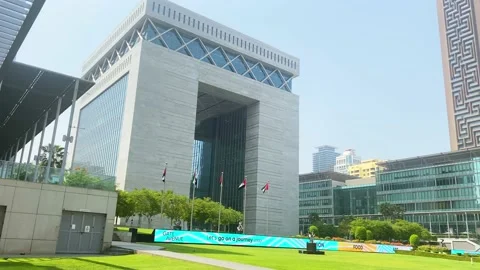 Dubai, UAE - 3rd october, 2022: Dubai Financial center district DIFC,United.. 스톡 동영상 229539317