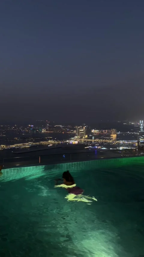 Dubai Uae 4k Address Beach Resort Rooftop View.Dubai Skyline Stock Footage 302424045