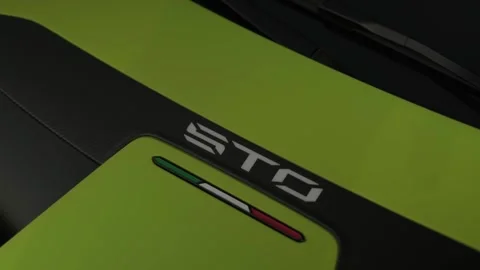 Dubai, UAE - 5 22 2021: The exterior of a premium green sports car standing on a Stock Footage 248229202