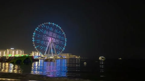 DUBAI, UAE - APRIL 13, 2026: Scenic urban view of Dubai Marina skyline, JBR.. Stock Footage 332672639