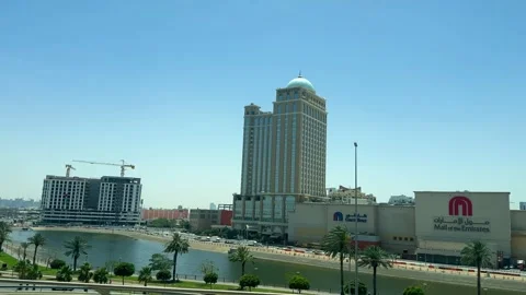 DUBAI, UAE - APRIL 18, 2026: Dubai Metro Views, Burj Al Arab, and City Landmarks Stock Footage 332998506
