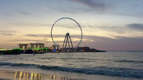 DUBAI, UAE - APRIL 20, 2026: The Iconic Ain Dubai Observation Wheel on Blue.. Stock Footage 333133078