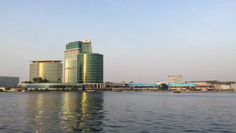 Dubai, UAE - July 27, 2024: Crowne Plaza Hotel in Dubai Festival City. Stock Footage 280313375