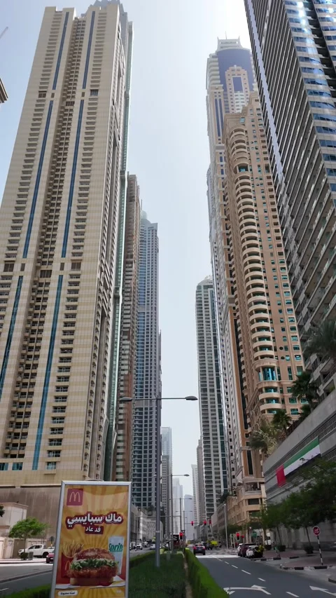 Dubai, UAE - June 11, 2026: Modern skyscrapers and cityscape in Dubai Marin.. Stock Footage 336712958