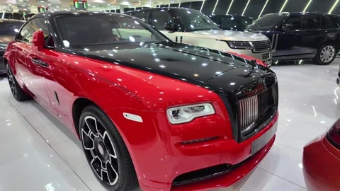 Dubai UAE June 17 2026 Luxury car at automotive showroom Stock Footage 337124014