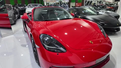 Dubai UAE June 17 2026 Luxury car at automotive showroom Stock Footage 337124199