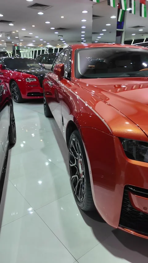 Dubai UAE June 17 2026 Luxury car at automotive showroom Stock Footage 337128468