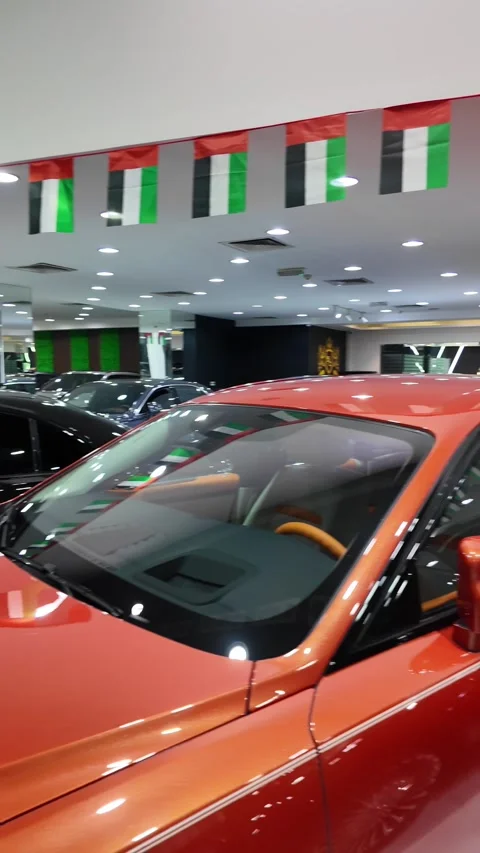 Dubai UAE June 17 2026 Luxury car at automotive showroom Vídeo Stock 337128555