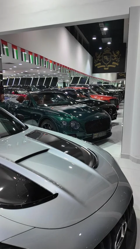 Dubai UAE June 17 2026 Luxury car at automotive showroom Stock Footage 337128842