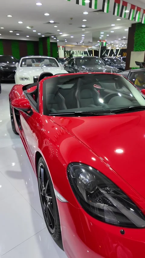 Dubai UAE June 17 2026 Luxury car at automotive showroom Stock Footage 337129309
