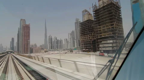 DUBAI, UAE - JUNE 2013: View from underground carriage Stock Footage 59600474
