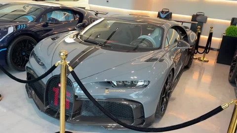DUBAI, UAE - MAY 05, 2026: Luxury collection of supercars including Bugatti.. Stock Footage 334116581