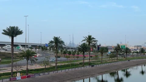 DUBAI, UAE - MAY 05, 2026: Long distance view of Burj Khalifa and Dubai sky.. Stock Footage 334125695