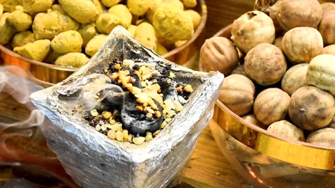 Dubai, UAE - May 09, 2024: Incense burning in the spice market in Dubai City. Stock Footage 279878709