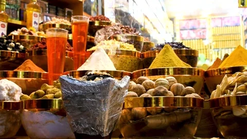 Dubai, UAE - May 09, 2024: Incense burning in the spice market in Dubai City.  Stock Footage 279878719