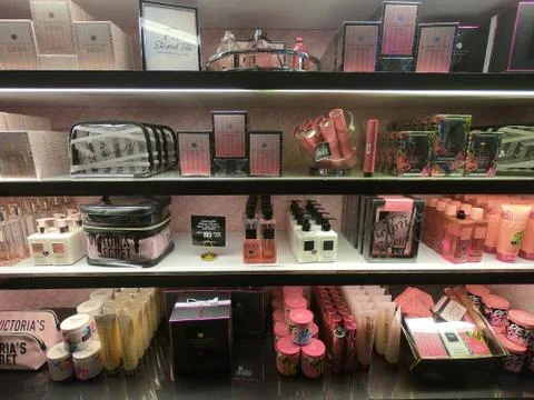 Dubai UAE - May 2019: inside Victoria's Secret store. Victoria's Secret perfu Stock Photos