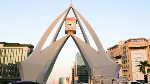 Dubai, UAE - May 26, 2024: Deira Clocktower in Dubai City. Stock Footage 279878619