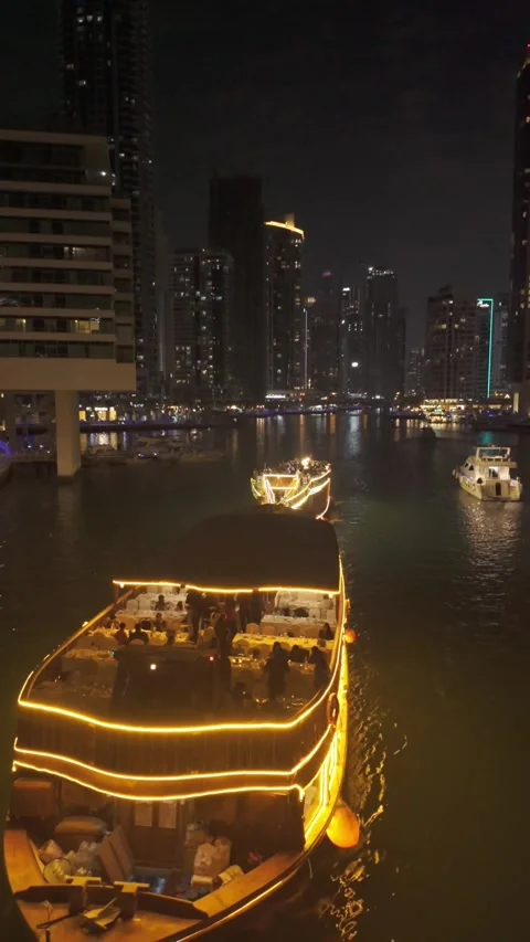 Dubai, UAE - May 26, 2026: Yachts docked in Dubai Marina. Stock Footage 335632450