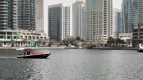 Dubai, UAE - May 26, 2026: Yachts docked in Dubai Marina. Stock Footage 335633855