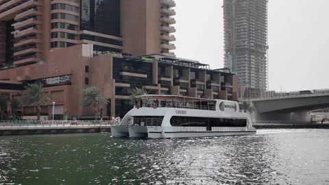 Dubai, UAE - May 26, 2026: Yachts docked in Dubai Marina. Stock Footage 335634066