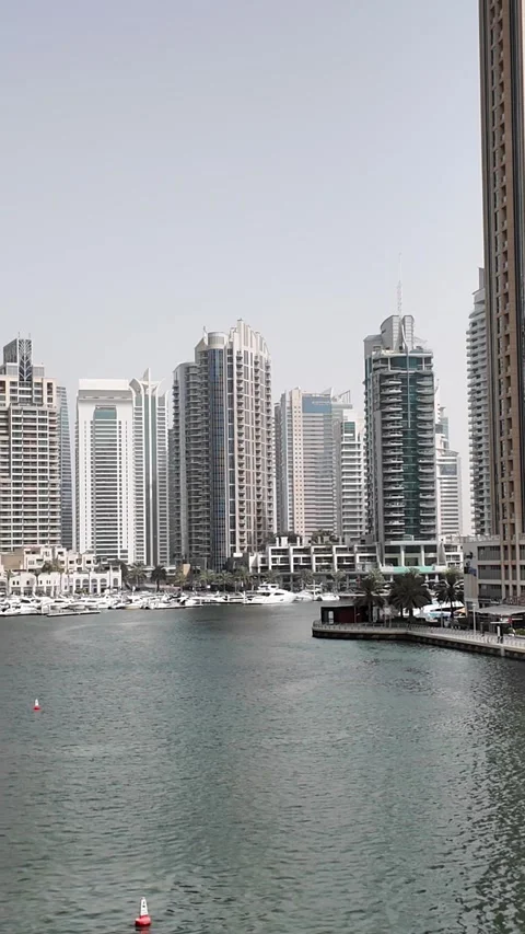 Dubai, UAE - May 26, 2026: Yachts docked in Dubai Marina. Stock Footage 335634166