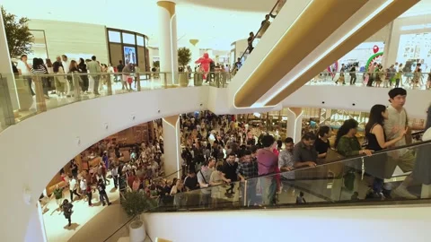 Dubai, UAE – october 20, 2024: Dubai Mall interior, people going escalator Stock-Footage 292153751