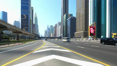 Dubai, UAE – october 23, 2024: cars are driving on Sheikh Zayed Rd Stock Footage 292156757