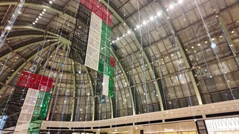 Dubai, UAE - September 29, 2026 - Interior view of shoppers and visitors wa.. Stock Footage 346731305