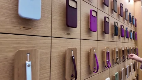 Dubai, UAE - September 30, 2026 - Close-up view of smartphones, accessories.. 스톡 동영상 346758491